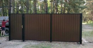 Купить распашные ворота из профнастила Зима, цена от 2776 руб.
